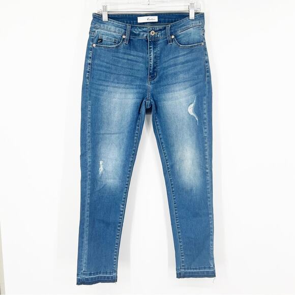 Kancan Mid-Rise Girlfriend Distressed Jeans - Picture 1 of 7